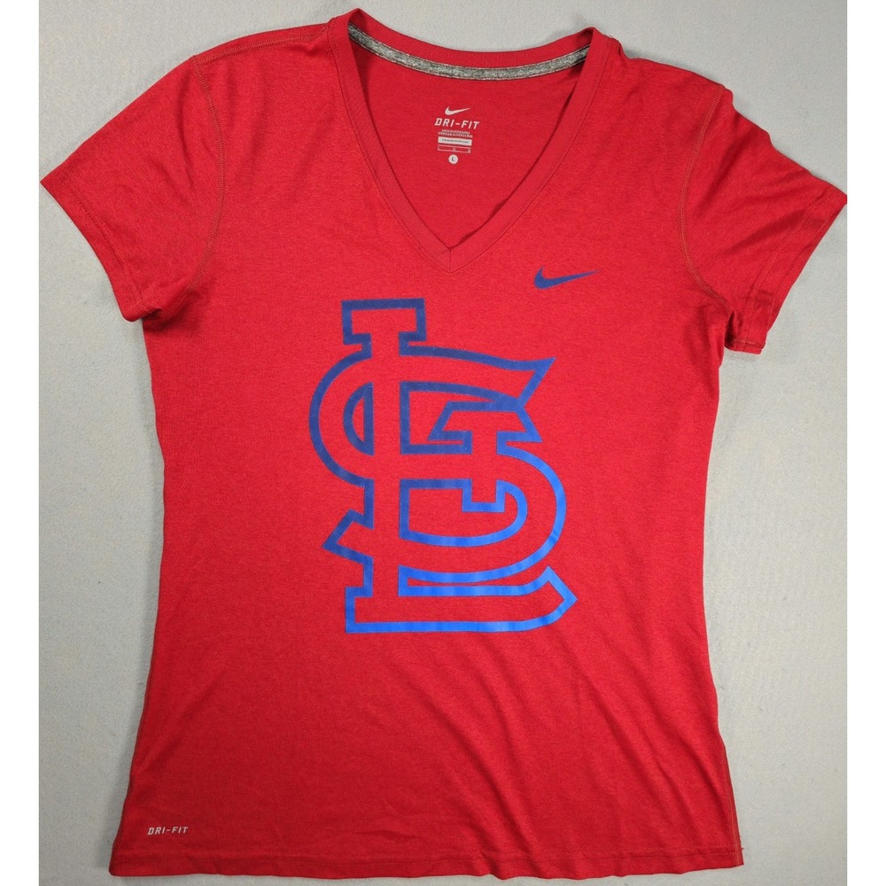 Nike Dri-FIT St Louis Cardinals Women's‎ Large Red V-Neck MLB T-Shirt